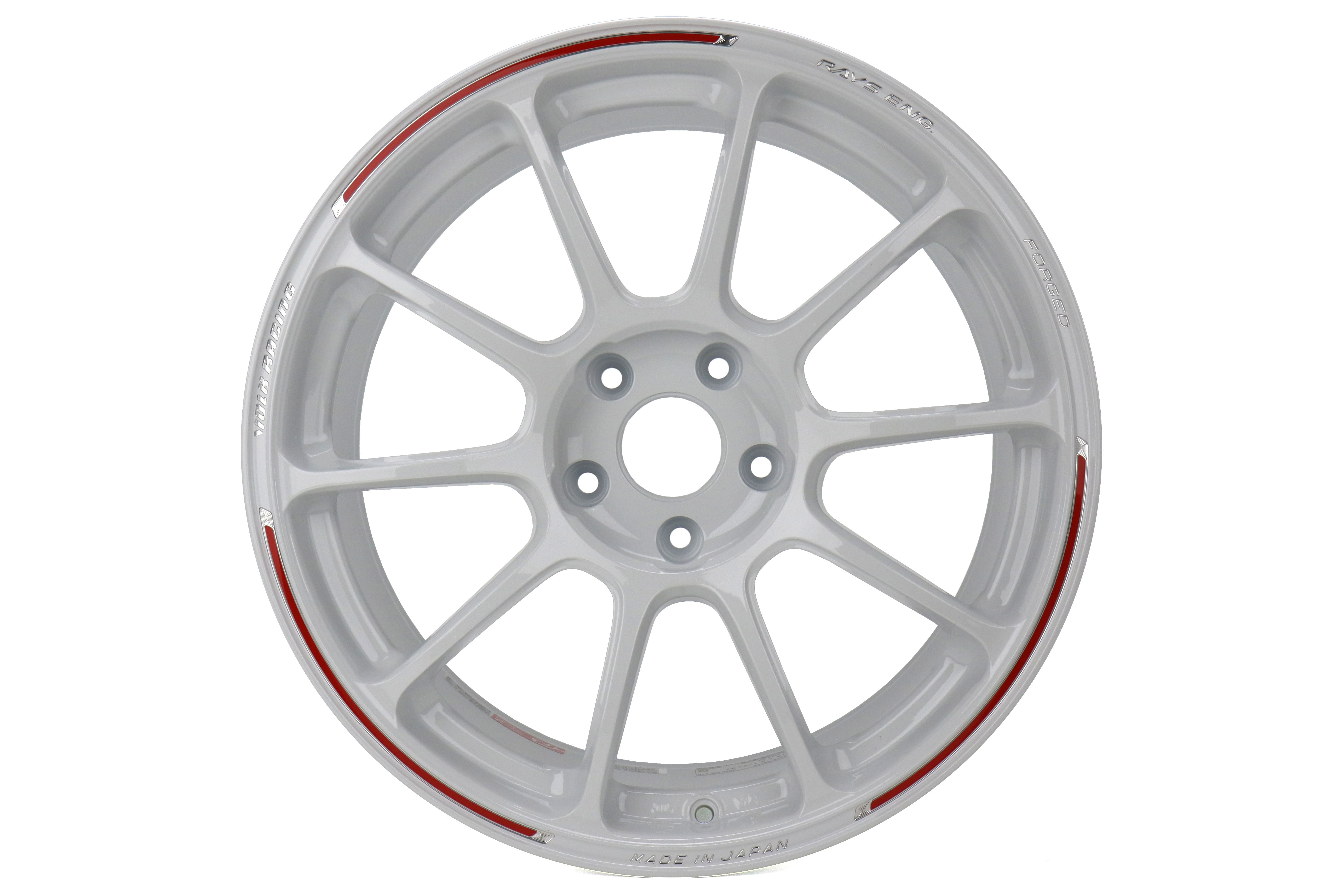 VOLK ZE40 RW Dash White/Redot 18x10 +38 5x114.3 (Single Wheel) - 2015-2023 Subaru WRX / 2015-2021 STI / 2019-2023 Forester